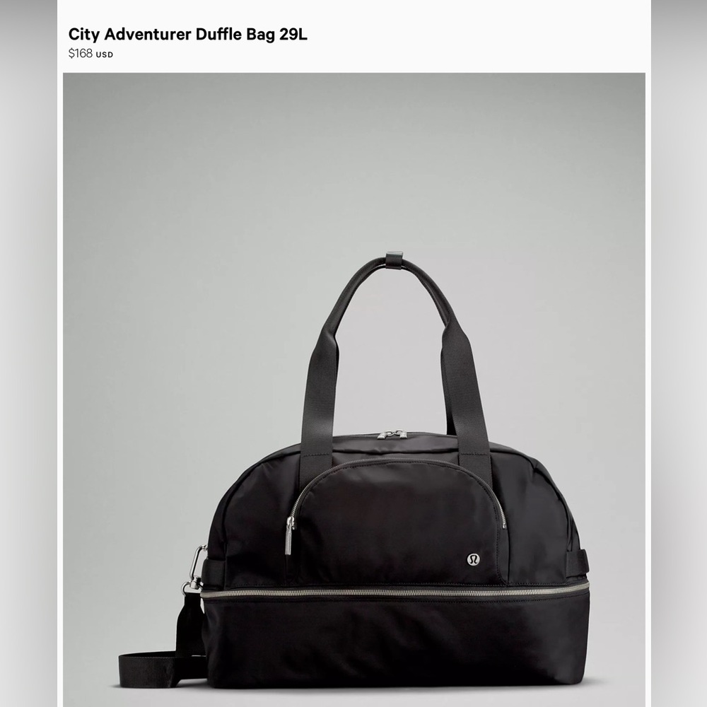 Lululemon City Adventurer Duffle Bag, Weekender, Black, 29L
